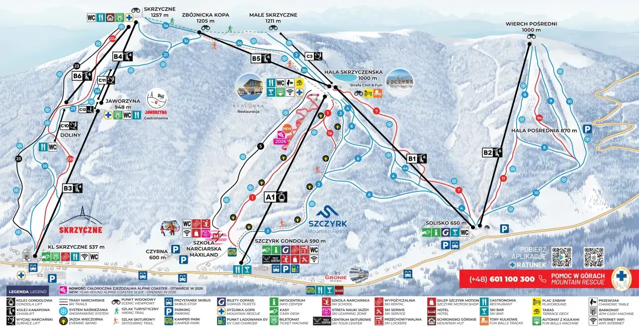 Szczyrk Mountain Resort mapa tras
